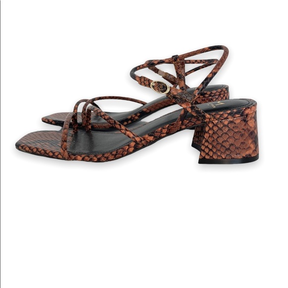 Marc Fisher Jiny 2 Brown Snakeskin Leather Slingback Sandal - Picture 8 of 10